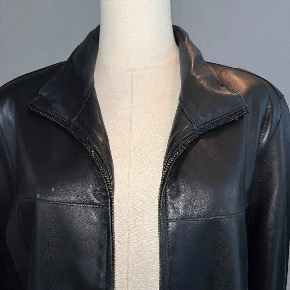 MARC NEW YORK ANDREW MARK FRONT ZIP 100% GENUINE LEATHER JACKET - NWOT - L